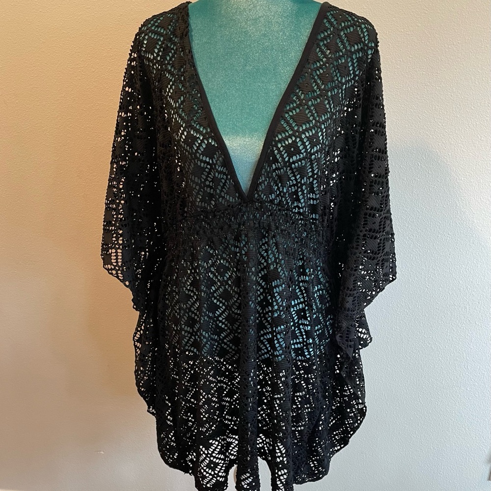 Black Crochet Miken Cover-Up